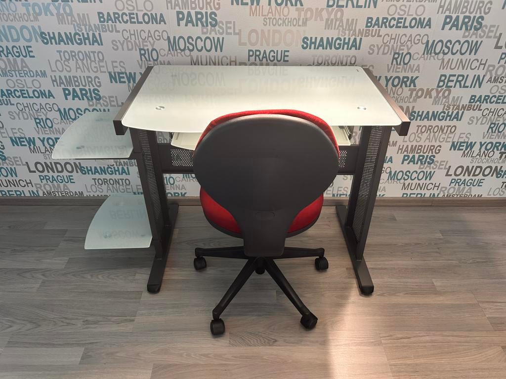 Glazen bureautafel, Ophalen, Zo goed als nieuw