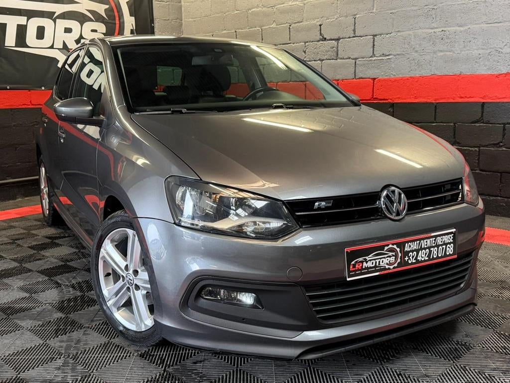 **VW Polo R-Line//2014//CLIM//Leder//1 jaar garantie**, Auto's, Volkswagen, Euro 5, Zwart, 4 cilinders, Bluetooth