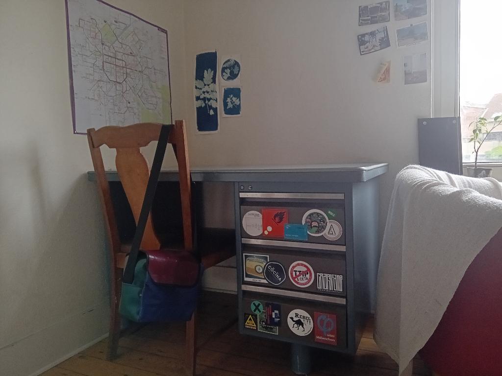 Bureau industriel vintage, Bleu, Autres matériaux, Enlèvement, Utilisé