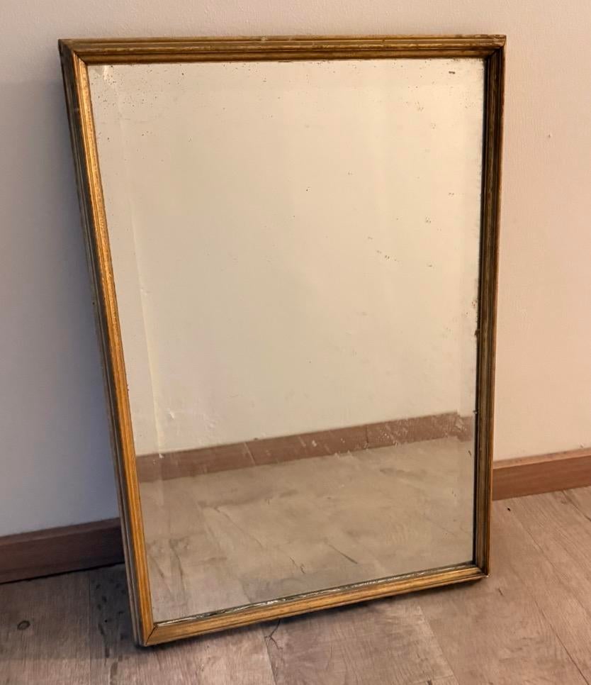 Vintage spiegel – goudkleurig houten kader – retro, Antiek en Kunst, Ophalen