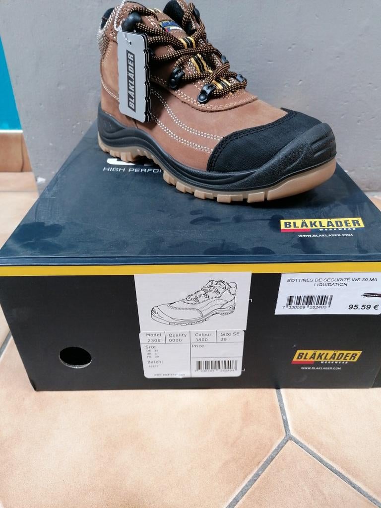 Bottines de sécurité blaklader pointure 39 valeur 95.59€, Ophalen of Verzenden, Nieuw
