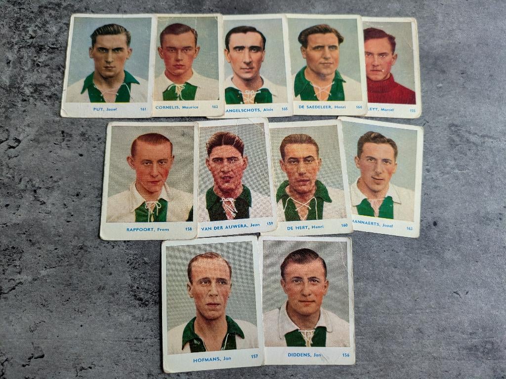 Voetbal BELGIAN CHEWING GUM 1951/52 RC MECHELEN  PRENTEN 11X, Ophalen of Verzenden