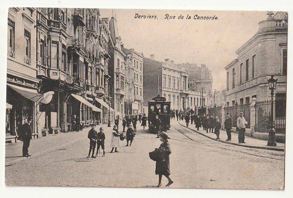 Verviers Rue de la Concorde - animée - tram, Collections, Envoi, Avant 1920, Affranchie, Liège