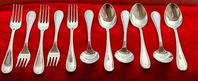 Lot de 11 Couverts Métal argenté – époque : +/- 1940., Antiquités & Art, Antiquités | Couverts, Enlèvement ou Envoi