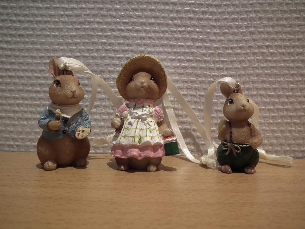 La famille de lapins Villeroy & Boch (hauteur: 6,5/ 6/ 5cm), Divers, Envoi, Comme neuf