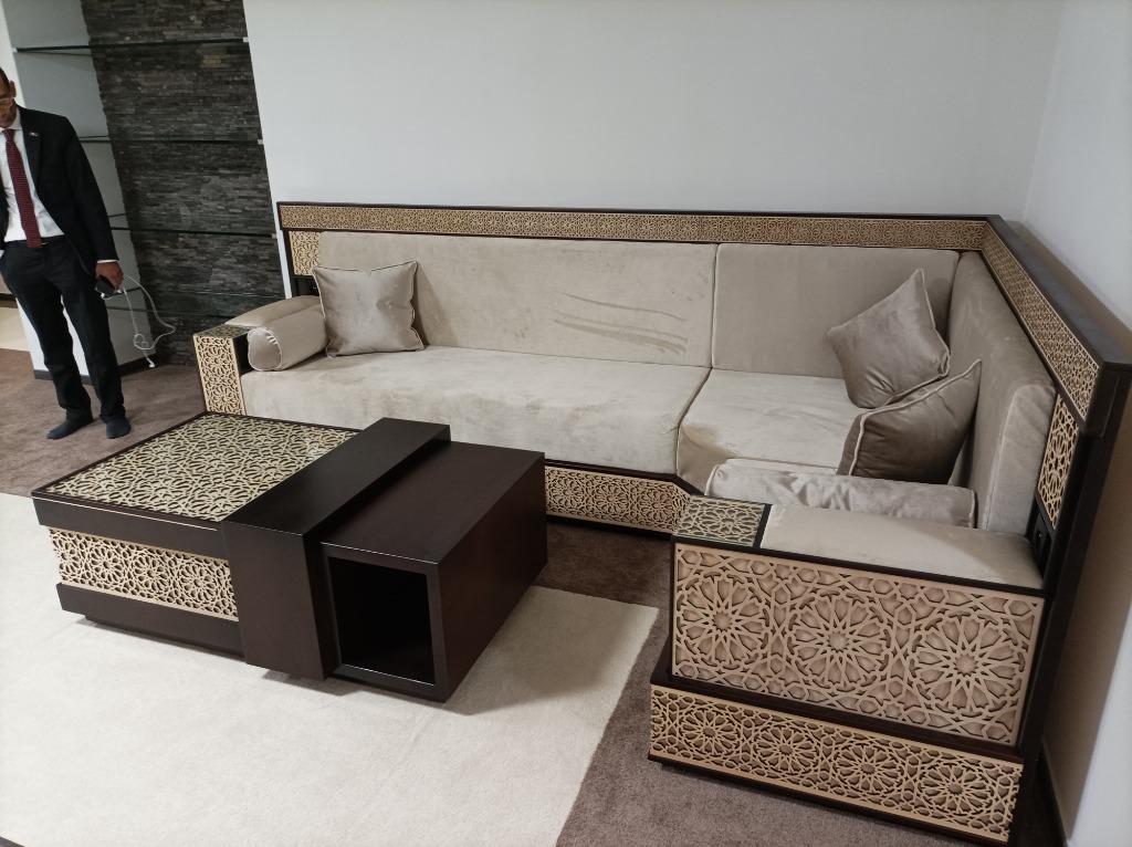 Op maat gemaakte massief houten salontafel met glas - Nieuw, Huis en Inrichting, 100 tot 150 cm, Glas, Oriental moderne, Nieuw