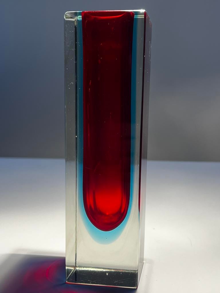 VTG Murano, Flavio Poli Sommerso glass vase Italian DESIGN, Antiquités & Art, Enlèvement ou Envoi