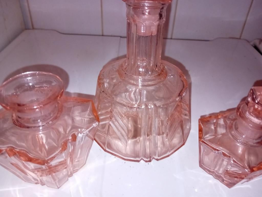 3 anciens flacons de parfum ou de parfum en cristal, Antiquités & Art, Enlèvement ou Envoi