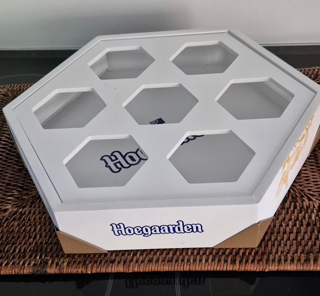 Hoegaarden houten plateau voor 7 gevulde glazen, Enlèvement