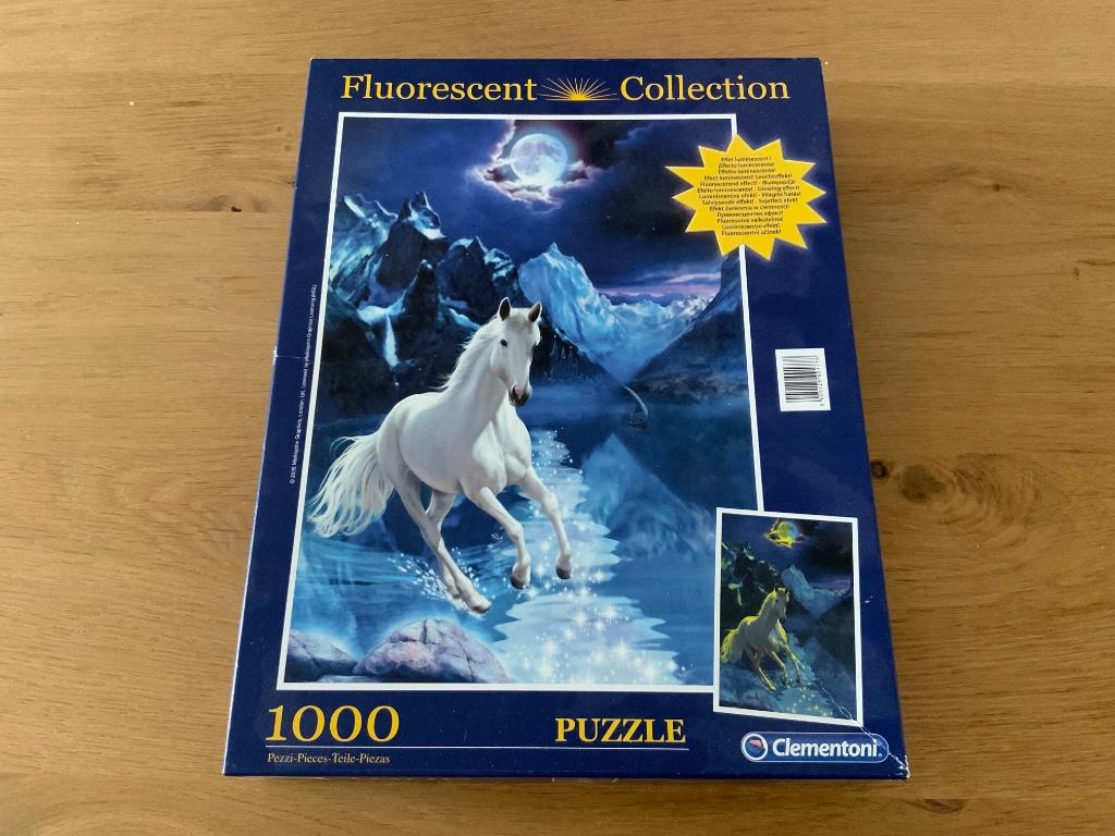 Puzzle 1000 pièces - Clementoni Fluorescent collection, Enlèvement ou Envoi, 500 à 1500 pièces, Comme neuf, Puzzle