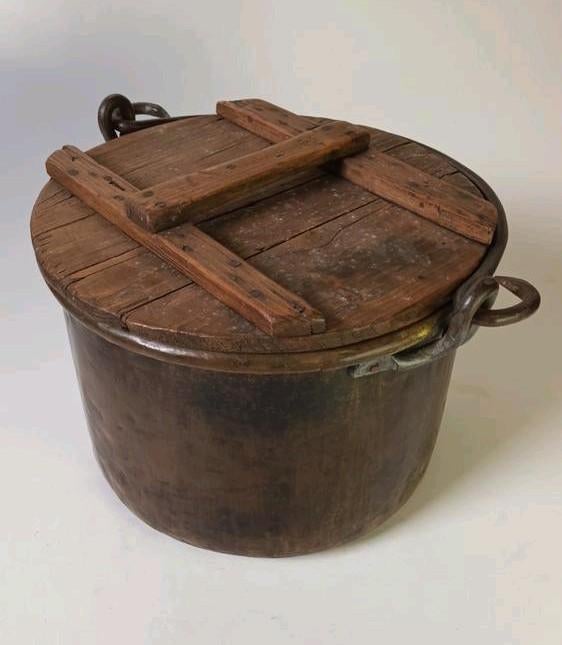 Koperen ketel met deksel, Antiek en Kunst, Ophalen