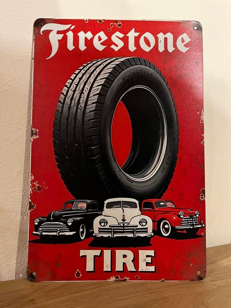 Plaque metallique firestone, Collections, Marques & Objets publicitaires, Enlèvement ou Envoi, Comme neuf