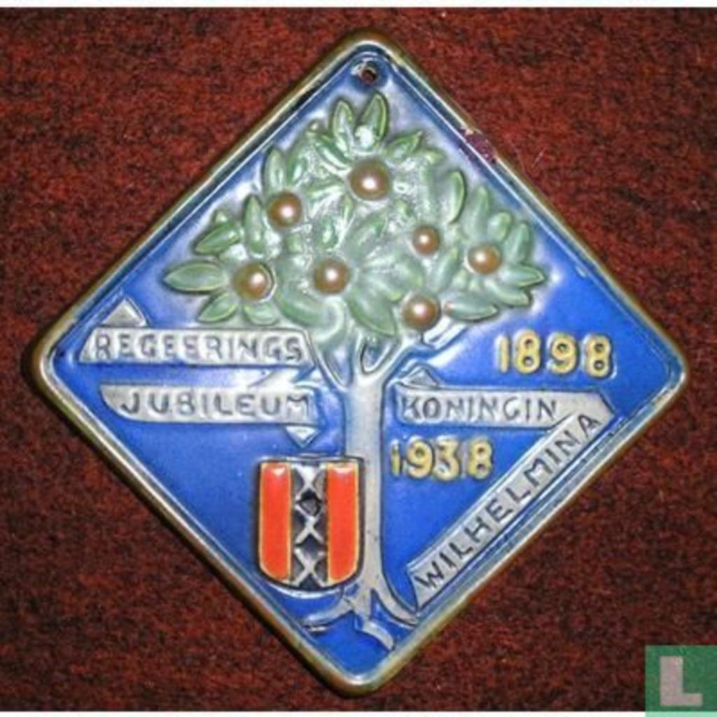 Tegel regeringsjubileum Koningin Wilhelmina, Ophalen of Verzenden, Koningin Wilhelmina