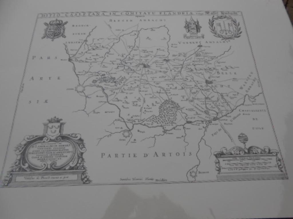 ets ditio casletana in comitatu Flandriae Vlaanderen prent, Antiek en Kunst, Kunst | Etsen en Gravures, Ophalen