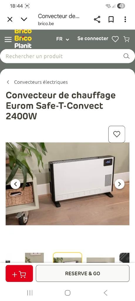 Radiateur électrique, Enlèvement, Comme neuf, 800 watts ou plus, Radiateur