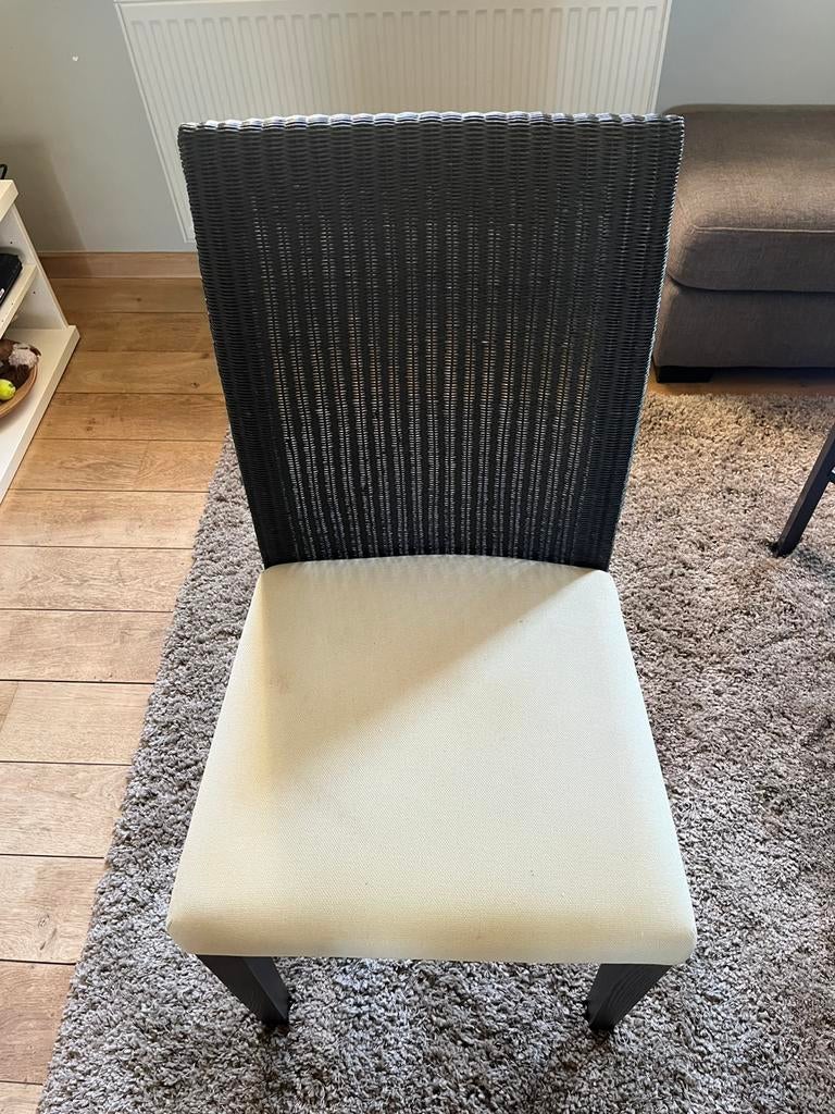 A vendre 8 chaises de salle à manger en bois rotin tissus, Brun, Enlèvement, Bois, Cinq, Six Chaises ou plus