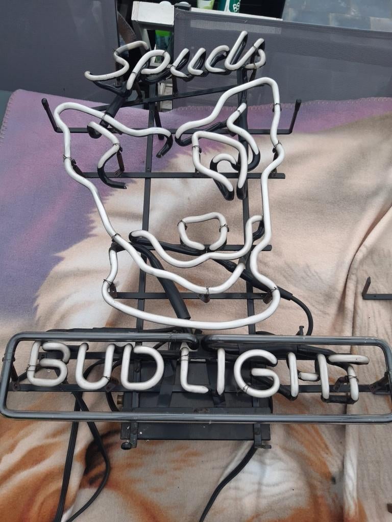vintage Bud neonreclame, Verzamelen, Ophalen, Gebruikt, Lichtbak of (neon) lamp