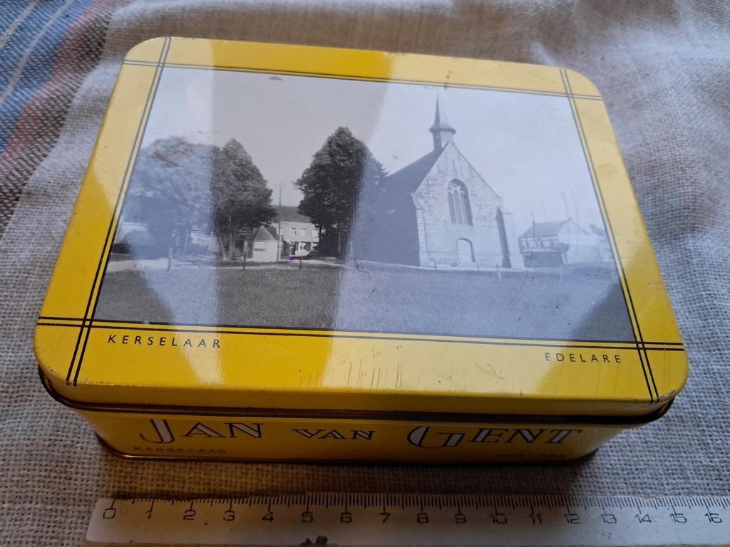 Blikken doos, Kerselaar - Edelaar, oud afgebrand kapelletje, Ophalen of Verzenden, Zo goed als nieuw