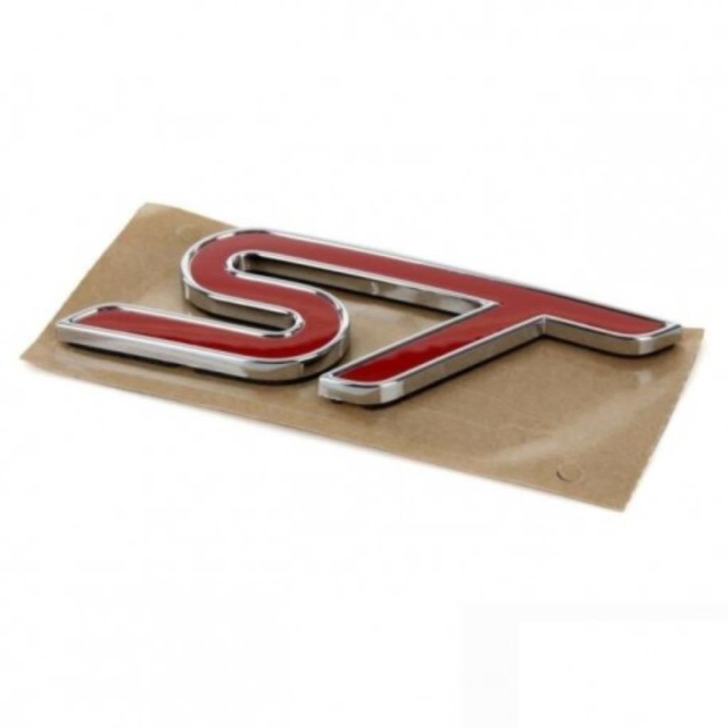 LOGO "ST" ROUGE - CHROME A COLLER OEM FORD - FIESTA ST, Enlèvement ou Envoi