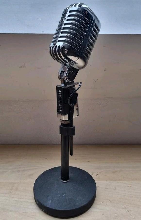 Micro style Elvis avec pied, Musique & Instruments, Enlèvement ou Envoi, Comme neuf