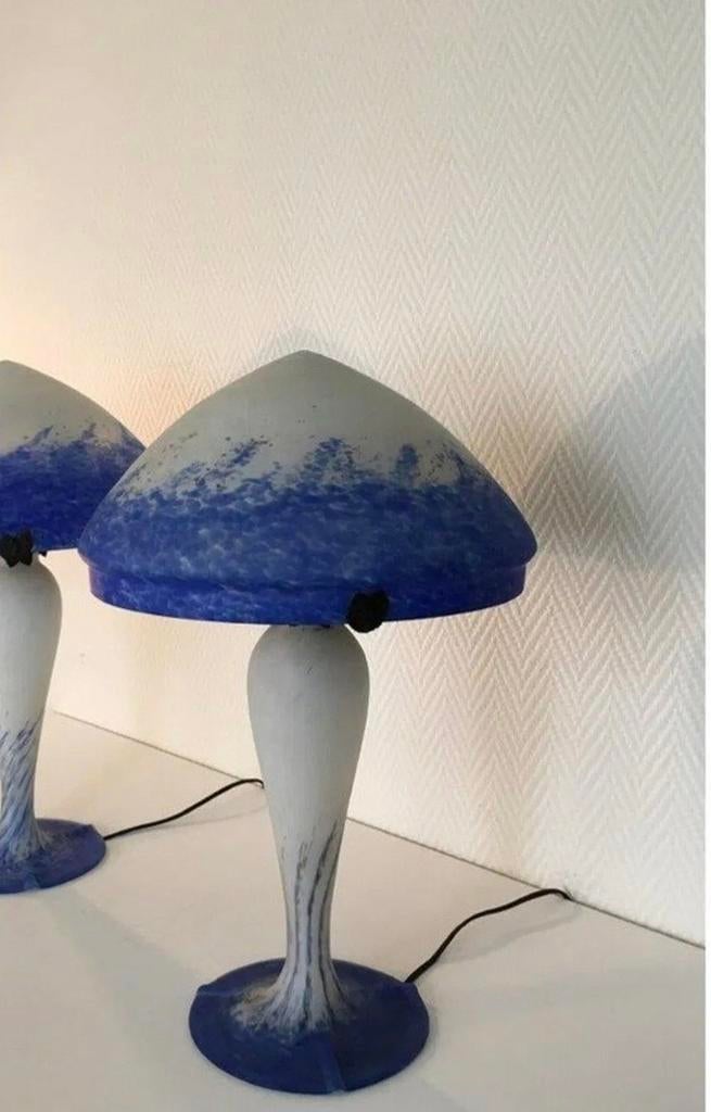 Dôme chapeau pâte de verre mouchetée lampe champignon