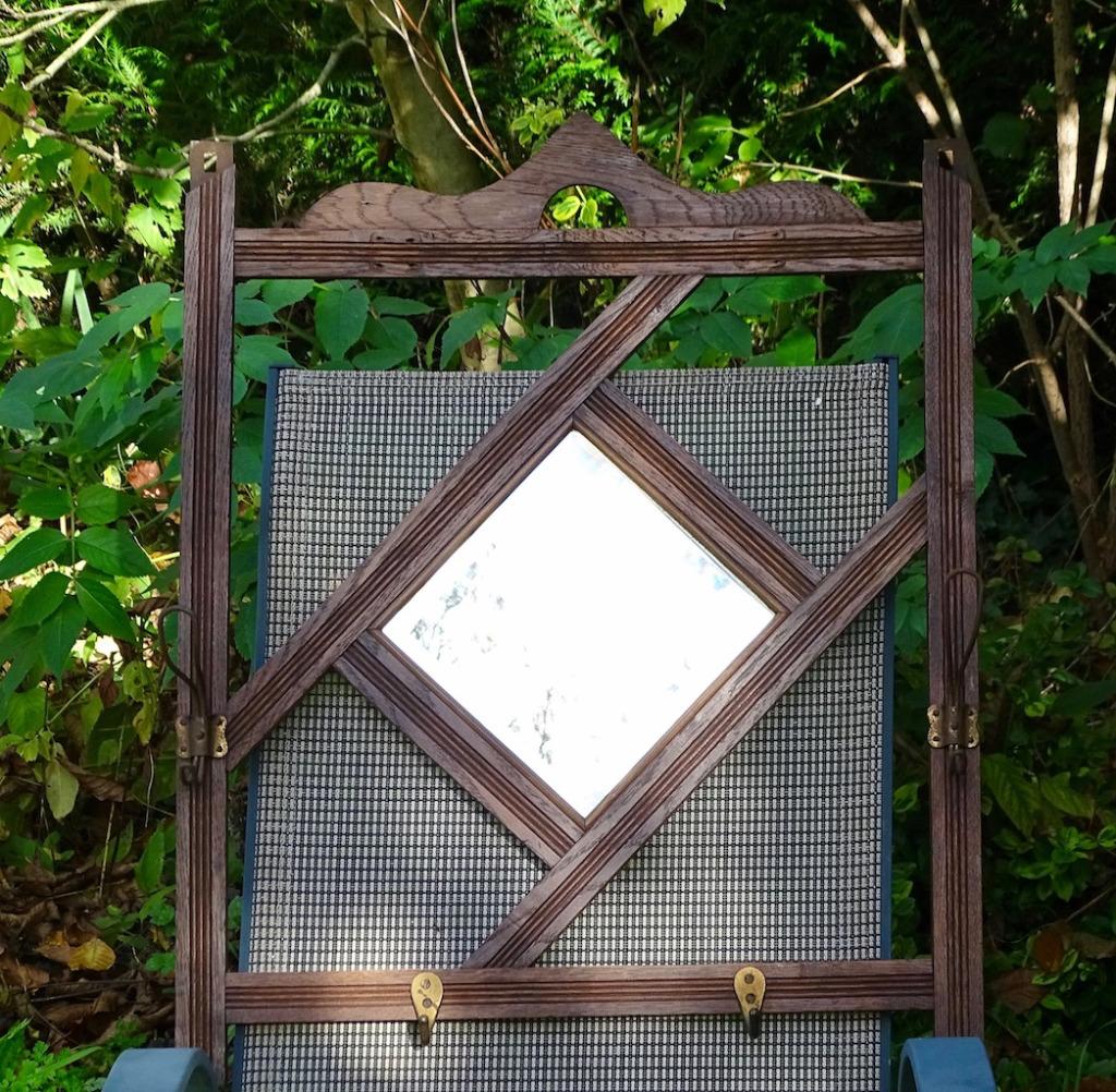 Vintage kapstok met spiegel, Ophalen, Gebruikt, Minder dan 100 cm, Rechthoekig