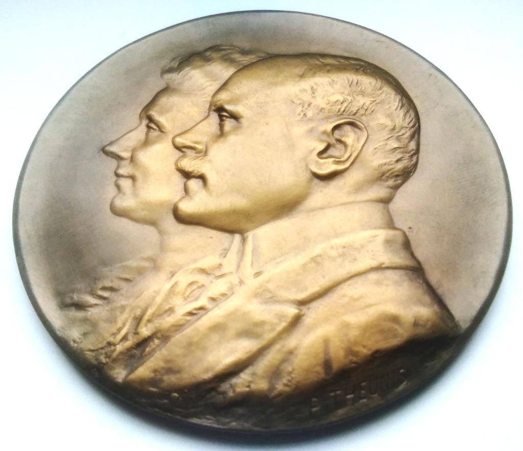 souvenir de wet carton de wiart 1912 P. Theunis, Enlèvement ou Envoi, Bronze