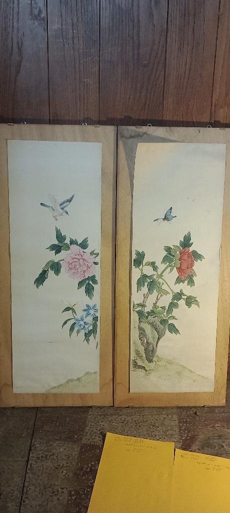 Peinture aquarelle 2 parties 39x93x2, n328 et n329, Enlèvement