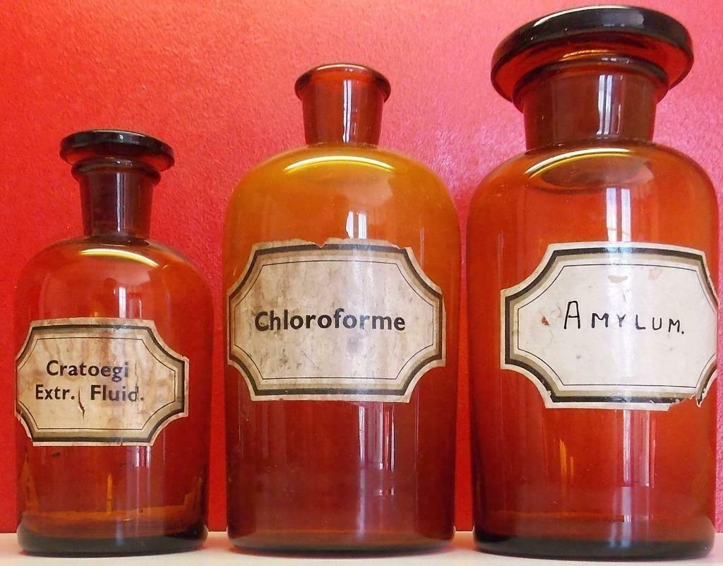 3 Apotheek Apotheek Flessen - In perfecte staat., Ophalen of Verzenden