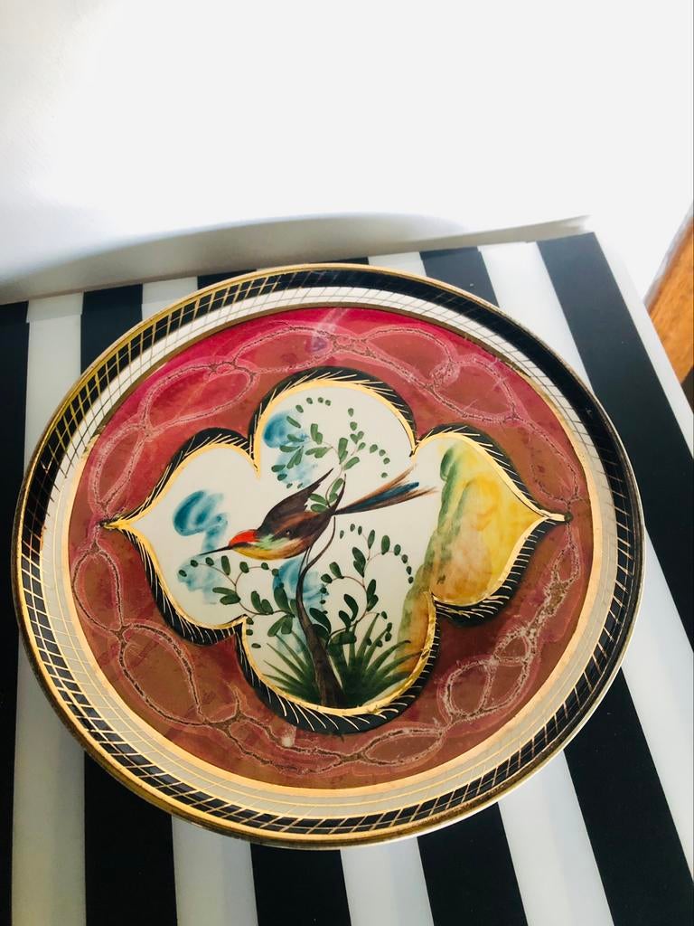 Antiek - Bord - Vogel - H. Bequet, Ophalen of Verzenden