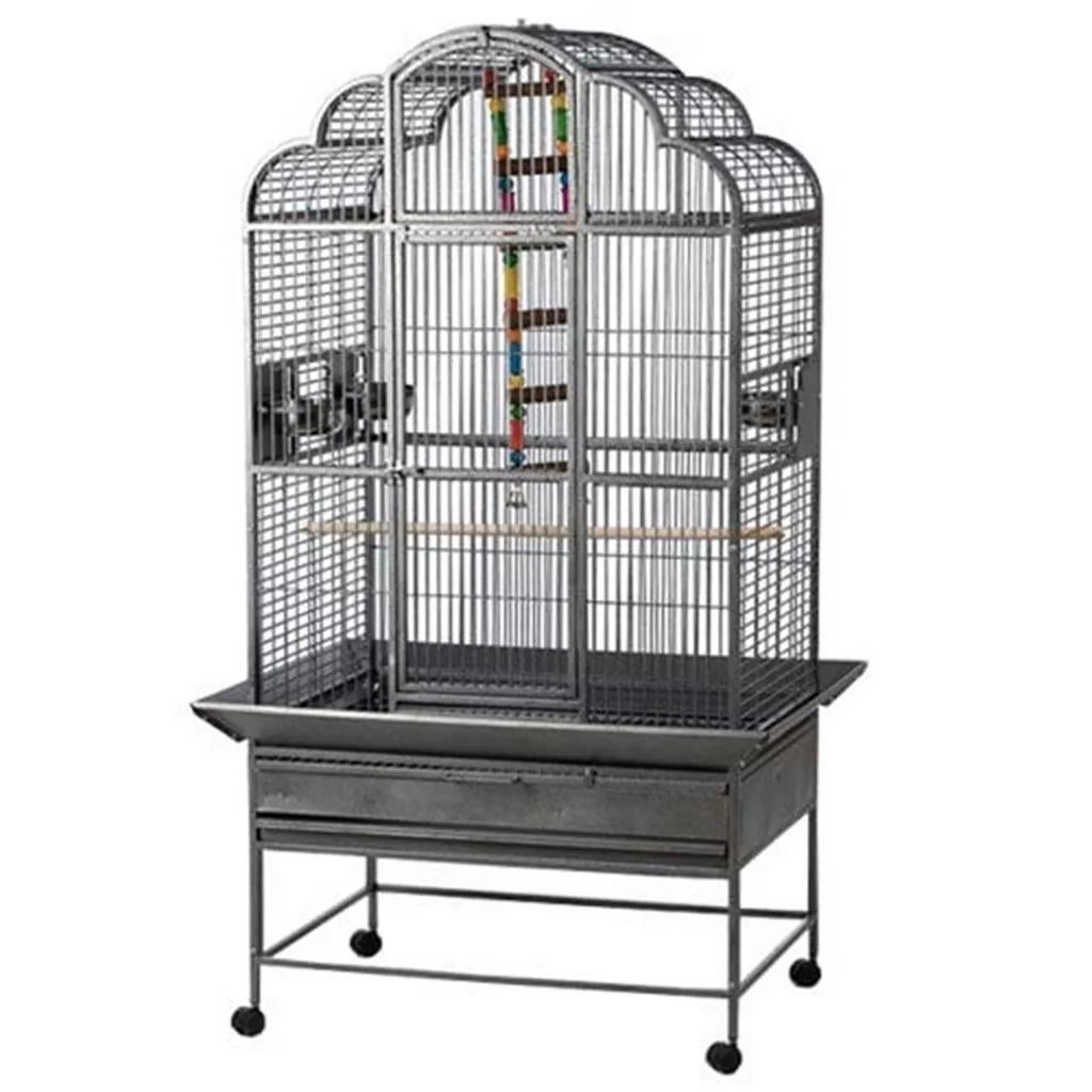 La cage à perroquets grise martelée Villa Claudia est mainte, Enlèvement, Neuf, Métal, Cage à oiseaux