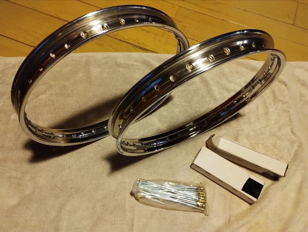 Set 17" Velgen + Spaken compleet (NOS), Fietsen en Brommers, Brommeronderdelen | Algemeen, Nieuw, Overige typen, Ophalen