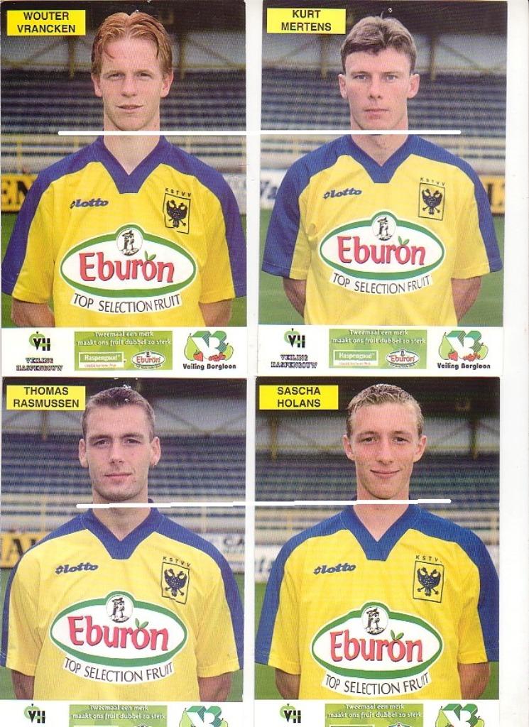 STVV Sint Truiden / 25 Ploegfoto's  beschadiging; + P. Goots, Verzamelen, Sportartikelen en Voetbal, Verzenden, Gebruikt, Spelerskaart