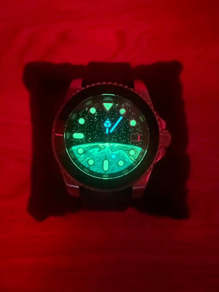 Automatische horloge, Handtassen en Accessoires, Horloges | Kinderen, Ophalen of Verzenden, Zo goed als nieuw, Blauw