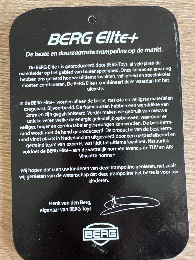 Trampoline Berg Elite+ inclusief veiligheidsnet, Ophalen, Gebruikt