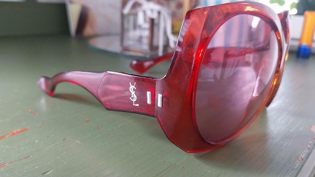 Vintage oversized zonnebril Yves Saint Laurent, Overige merken, Zonnebril, Oranje, Ophalen of Verzenden