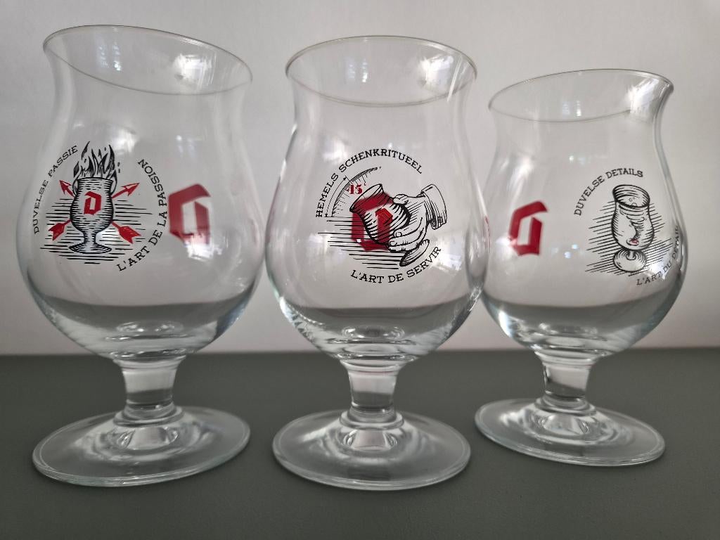 3 Duvelglazen, Verzamelen, Ophalen, Zo goed als nieuw, Glas of Glazen, Duvel