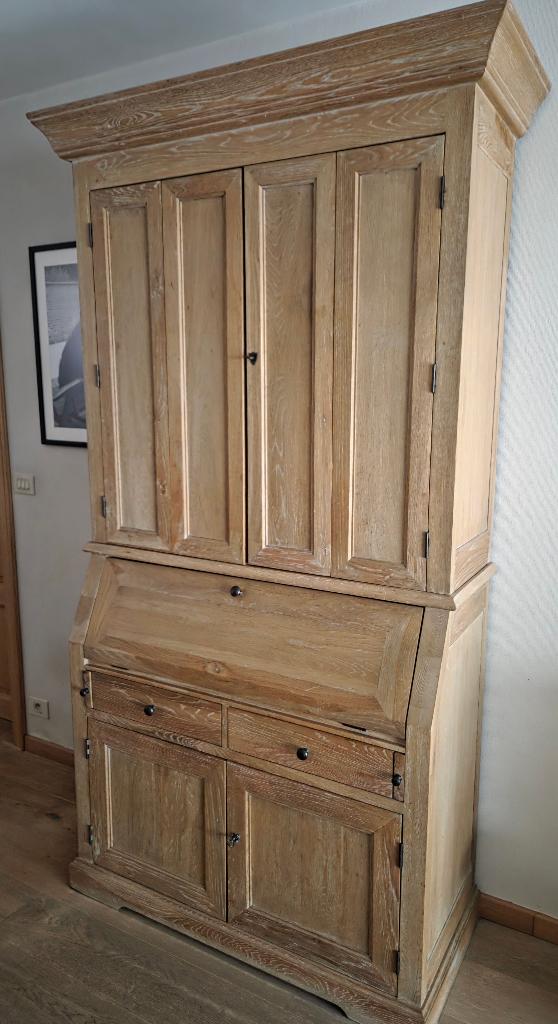 Bureaumeubel (massief eik) - Secretaire, Huis en Inrichting, Bureaus, Hout, Secretaire, Zo goed als nieuw, Wit
