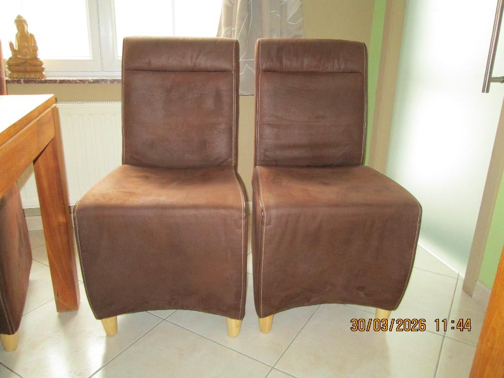 chaises de salle à manger, Maison & Meubles, Moderne en nubuck, Brun, Enlèvement, Cuir