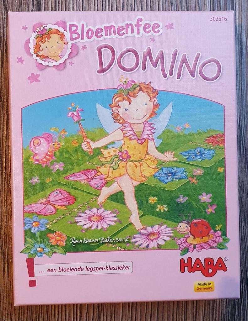 Haba Bloemenfee Domino legspel, Haba, Ophalen of Verzenden, Zo goed als nieuw, Vijf spelers of meer