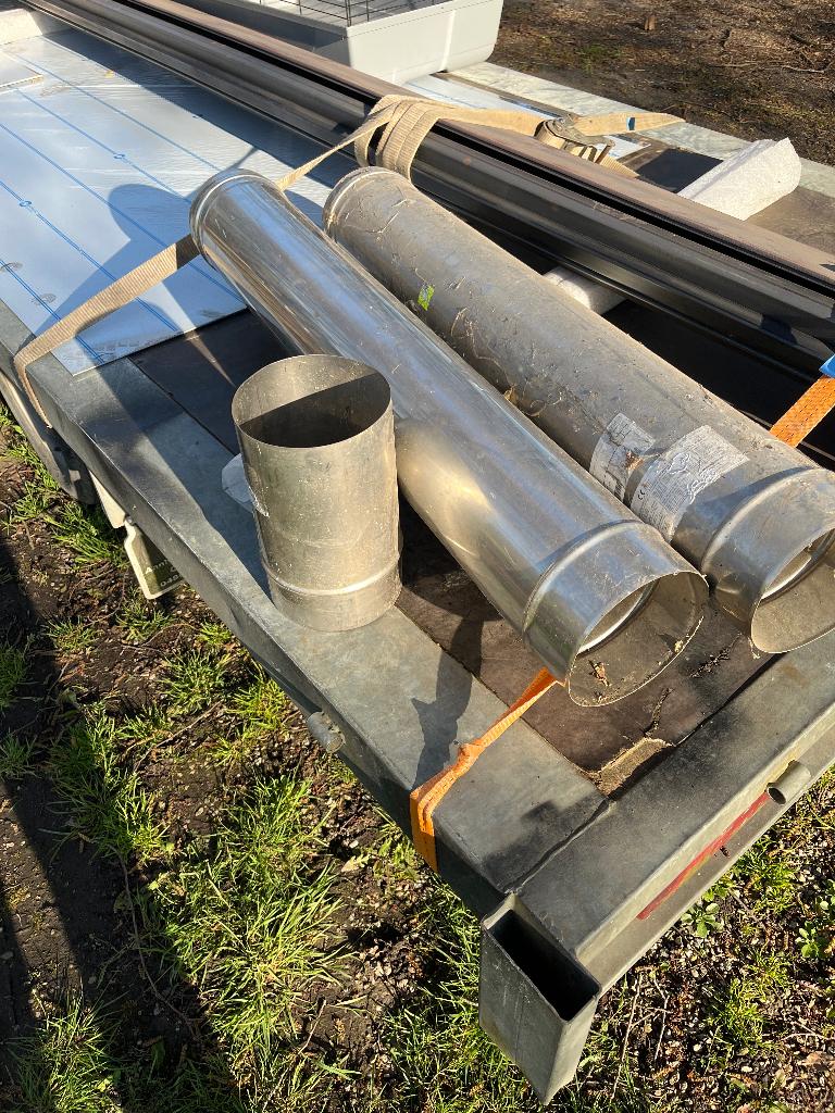 Inox enkelwandig schouwbuizen dia 150   2 stuks, Ophalen, Zo goed als nieuw, Afzuiger