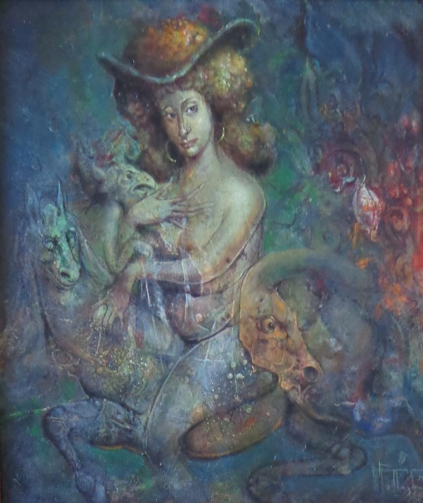 ROGER VAN BELLEGHEM / VROUW WEZENS / OLIEVERF 78x70cm KADER, Enlèvement