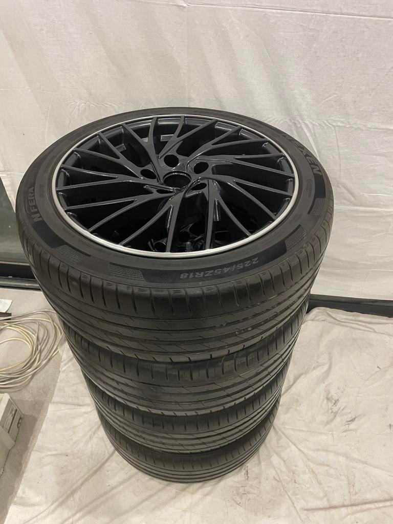 5x120 velgen met banden 18 inch breedset/bmw/zwarte velgen, Ophalen, Nieuw