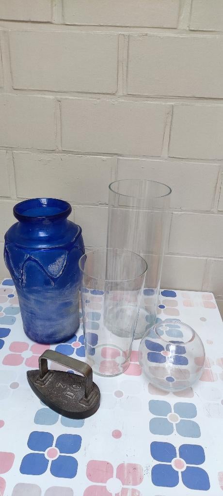 set vazen, Ophalen, Gebruikt, Blauw, Glas