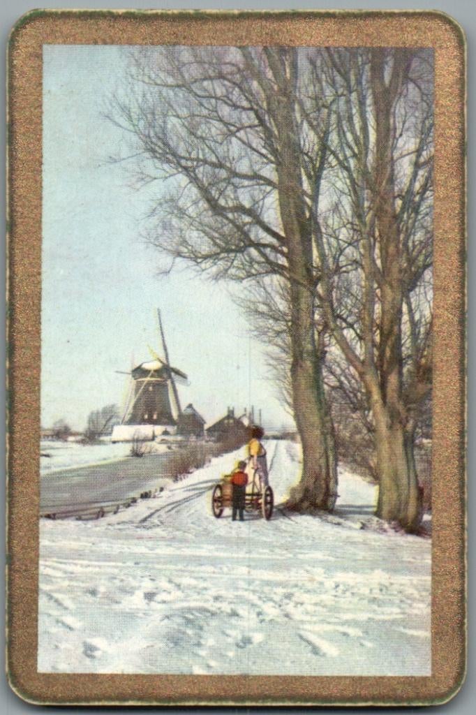 speelkaart - LK14449 - Winter met molen, Verzenden, Gebruikt, Speelkaart(en)