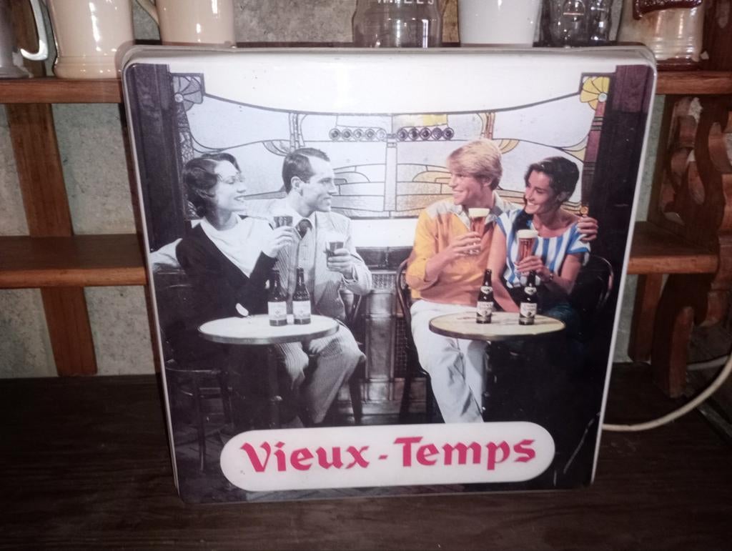 Brasserie bière enseigne lumineuse Vieux-Temps, Enlèvement ou Envoi