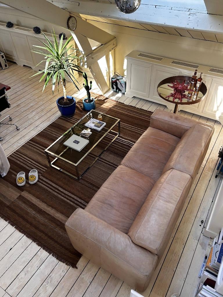 Siège en cuir vintage (4 places), 75 à 100 cm, Leder, Banc droit, Enlèvement