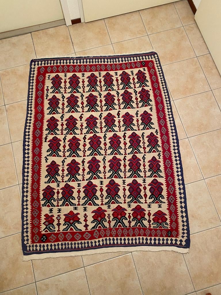 Kilim coloré antique rare avec certificat d'authenticité, Antiquités & Art, Enlèvement ou Envoi