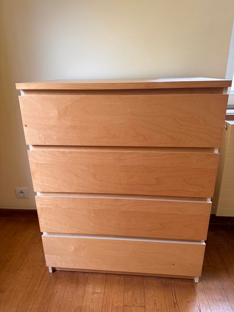 Commode IKEA en bois clair - 4 tiroirs - très bon état, Enlèvement, Comme neuf
