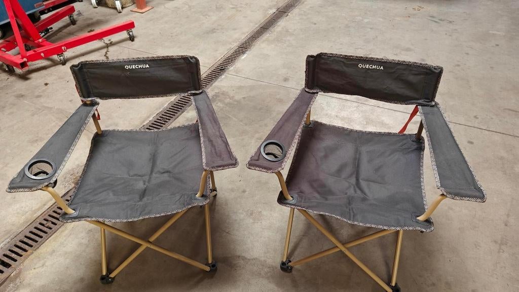 2 plooistoelen / campingstoelen met armleuningen, Ophalen, Zo goed als nieuw, Campingstoel